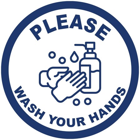 The Magnet Group GEC 8482; 12" Square Please Wash Your Hands Wall Sign, Red, Adhesive CP005808